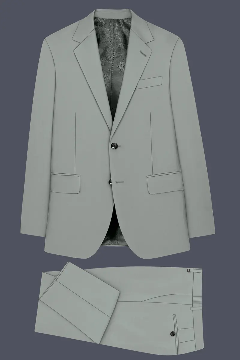 Beryl-Regent Green Slight Stretch Subtle Sheen Poly-Viscose Single Breasted Suit 11