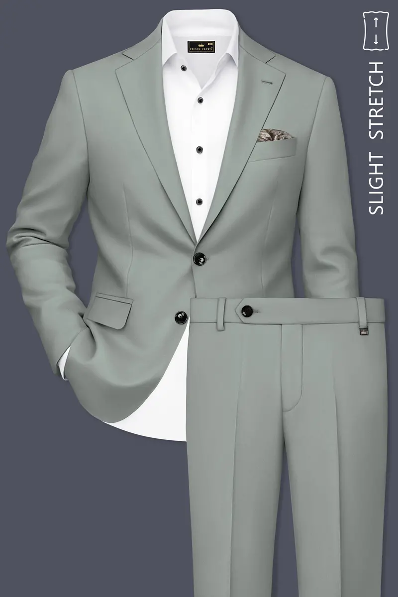 Beryl-Regent Green Slight Stretch Subtle Sheen Poly-Viscose Single Breasted Suit 2