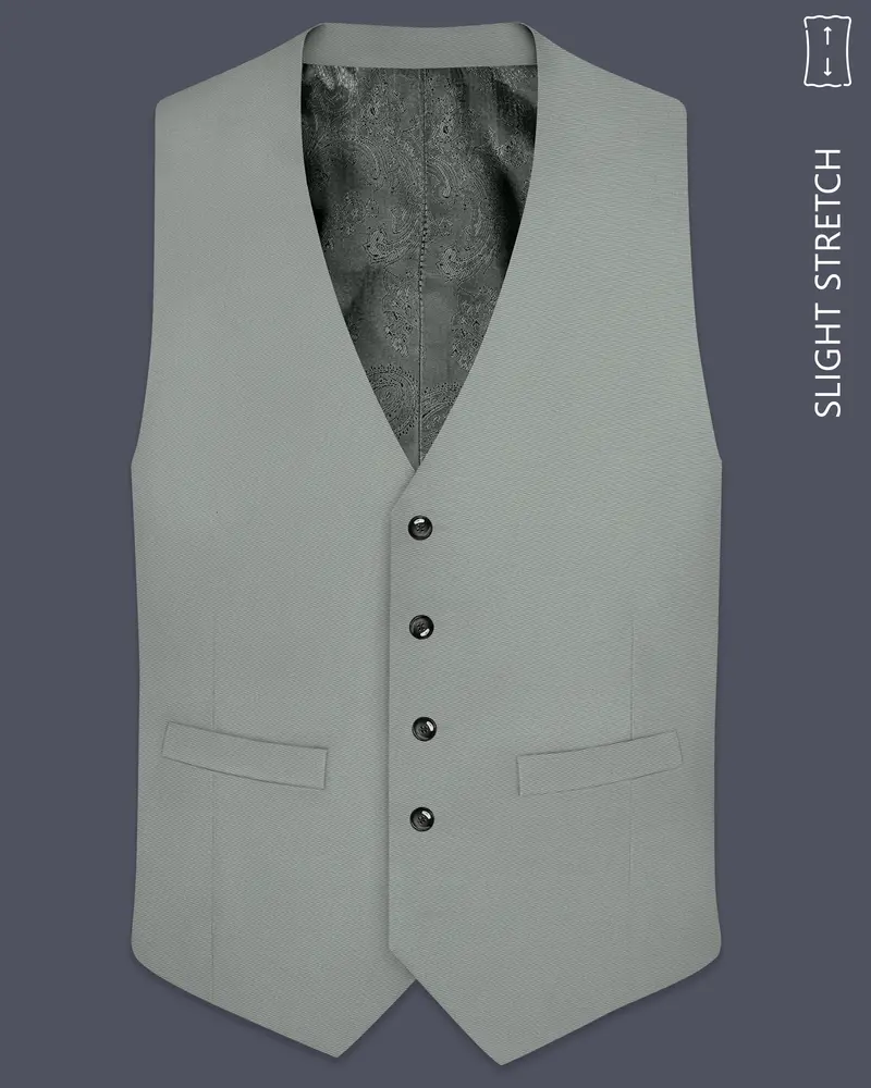 Beryl-Regent Green Slight Stretch Subtle Sheen Poly-Viscose Waistcoat 1