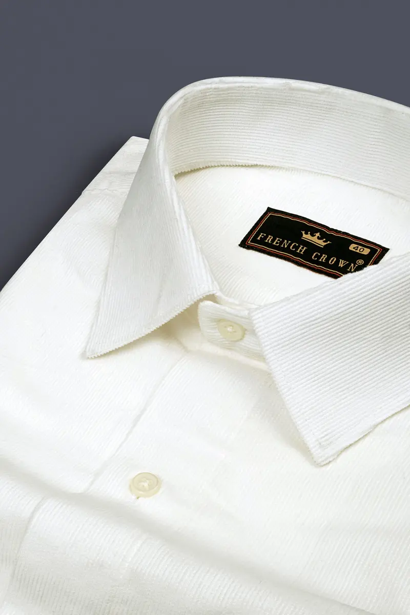 Bianca Cream Heavyweight Corduroy Shirt 1
