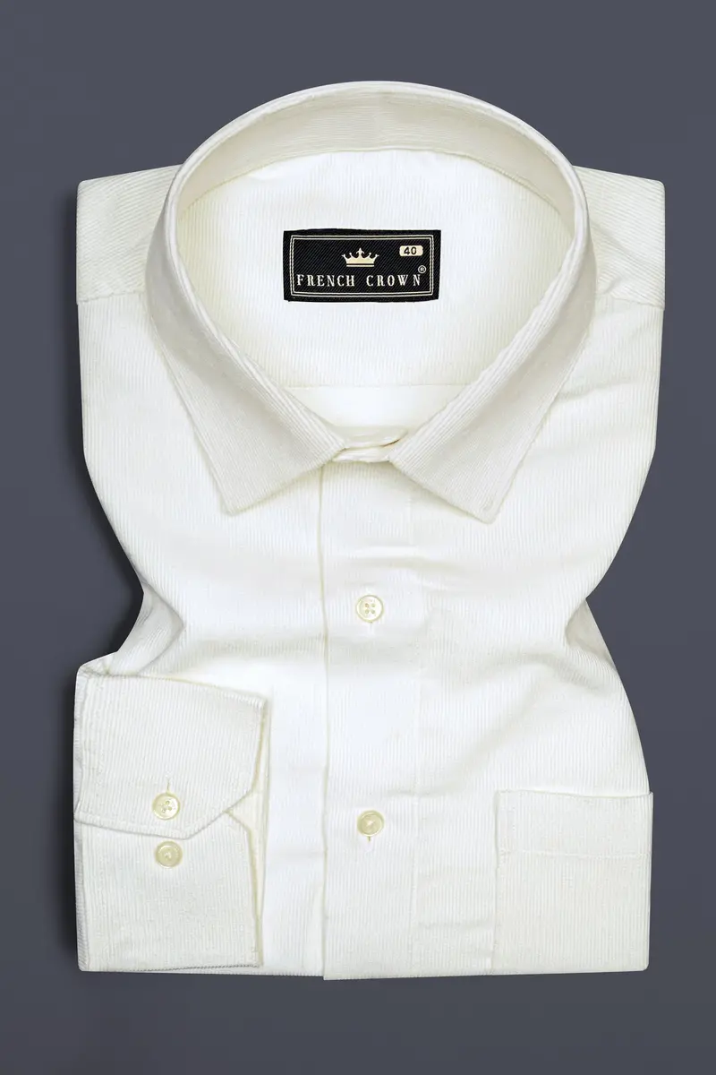 Bianca Cream Heavyweight Corduroy Shirt 3