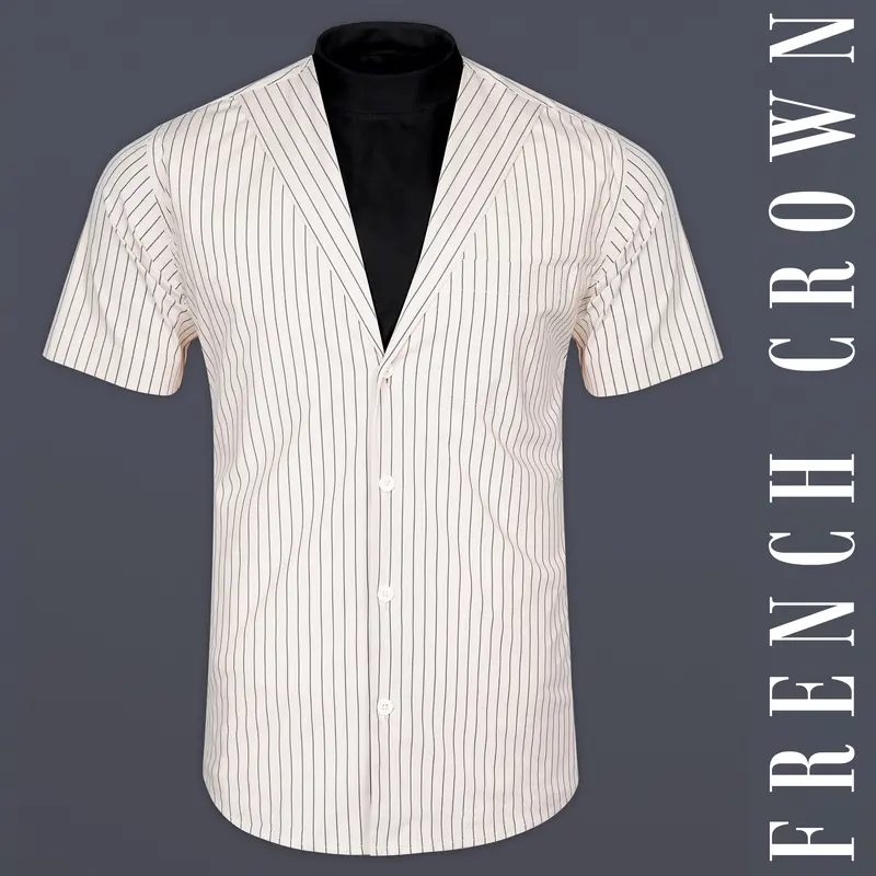 Bianca Cream Stripes Premium Giza Cotton Designer Shirt 1