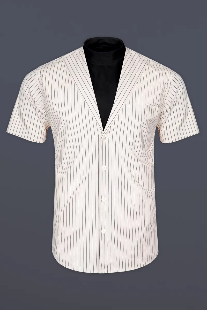 Bianca Cream Stripes Premium Giza Cotton Designer Shirt 2