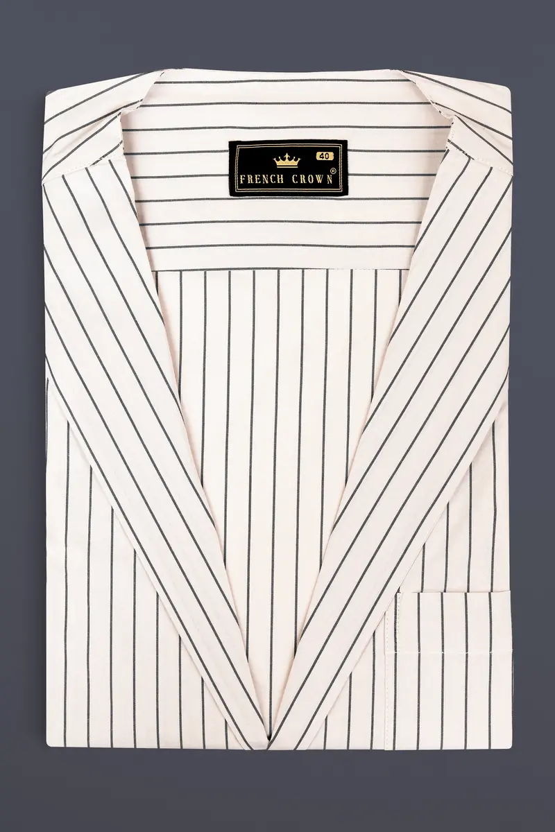Bianca Cream Stripes Premium Giza Cotton Designer Shirt 5