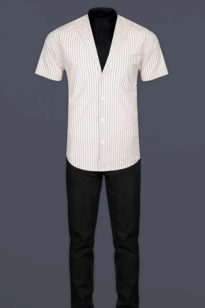 Bianca Cream Stripes Premium Giza Cotton Designer Shirt 7