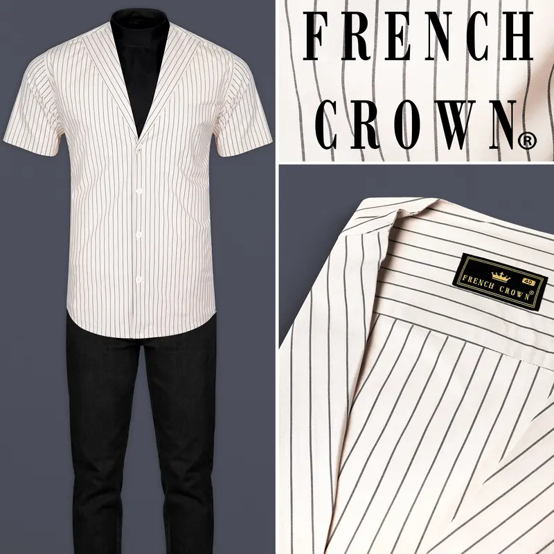 Bianca Cream Stripes Premium Giza Cotton Designer Shirt 9