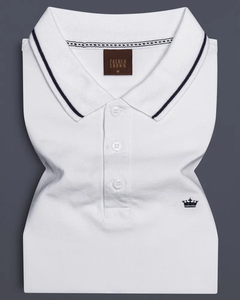 Biancoza-Bright White Super Soft Premium Cotton Pique Polo 1