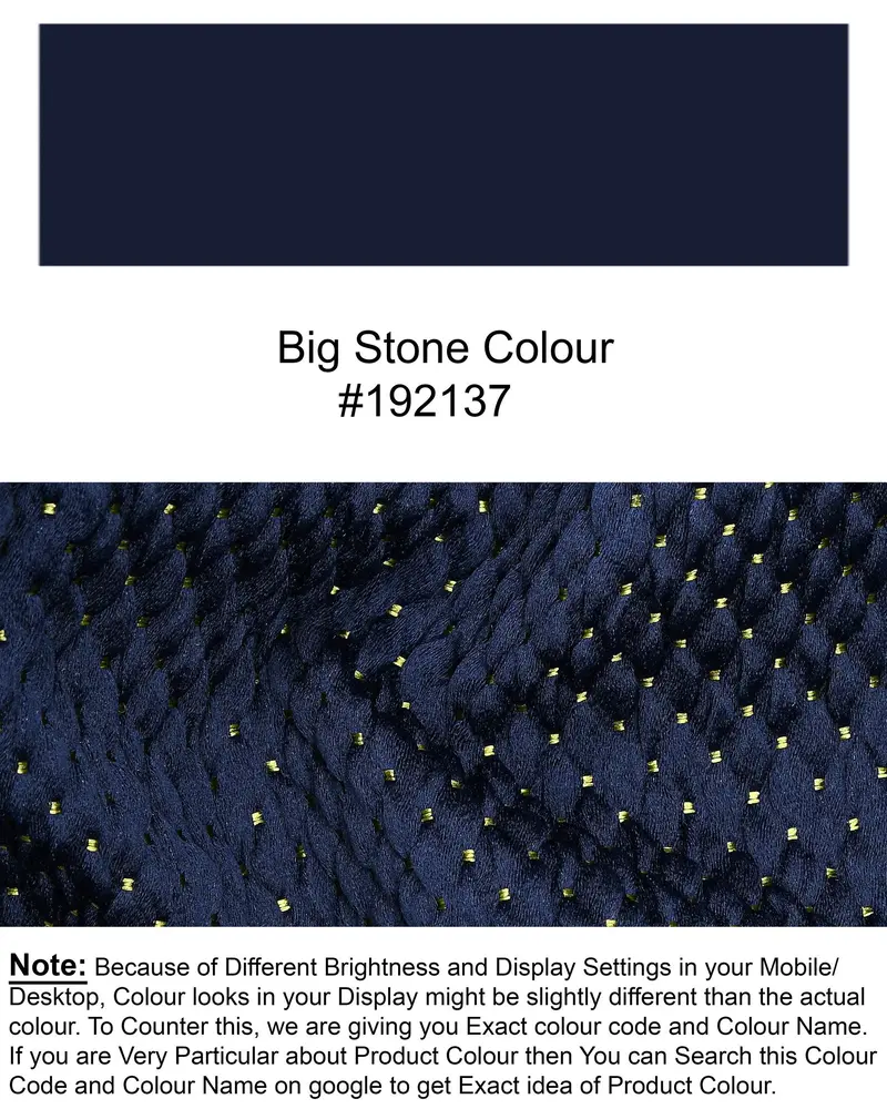 Big Stone Blue Jacquard Designer Nehru Jacket 7