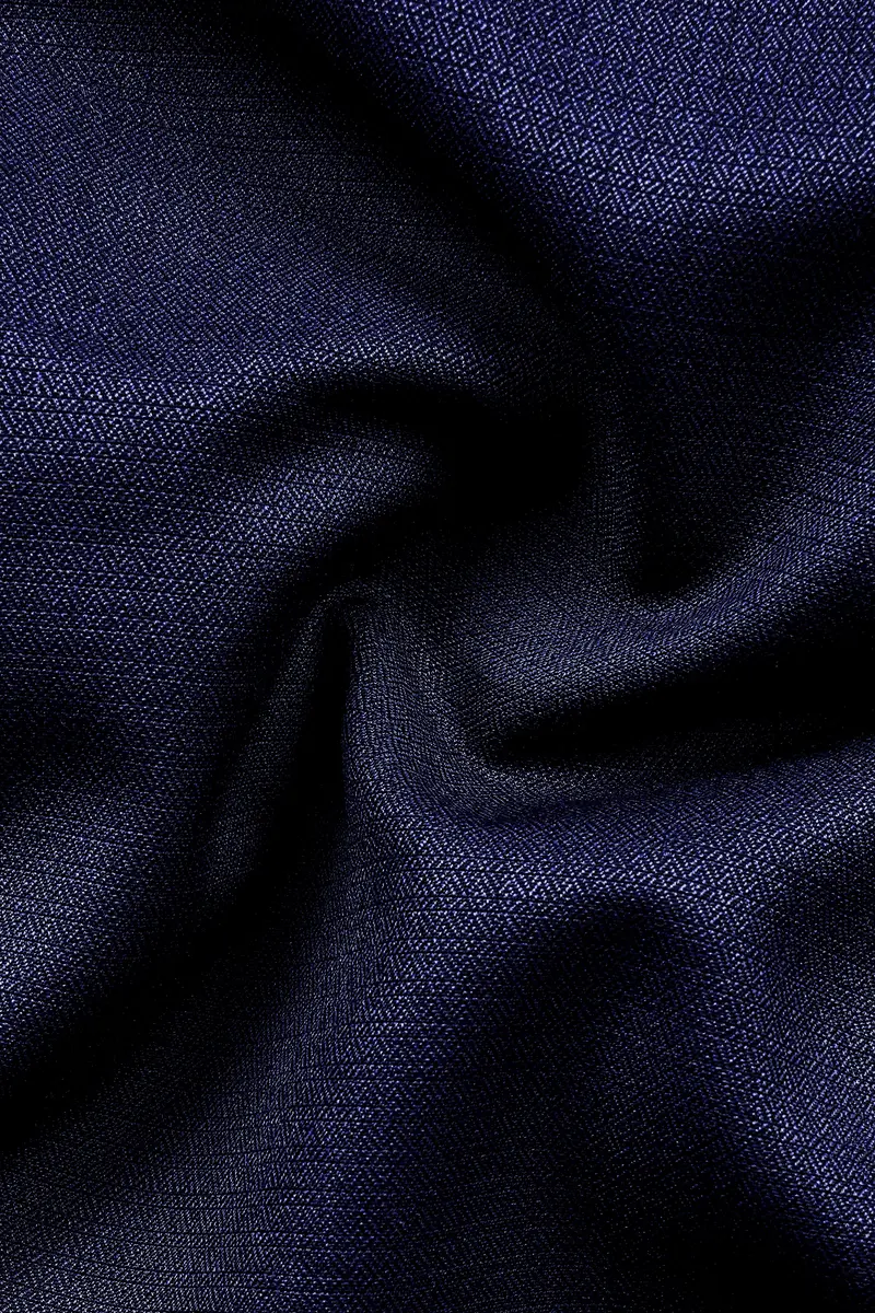 Big Stone Blue Textured Wool Blend Single Breasted Blazer 3