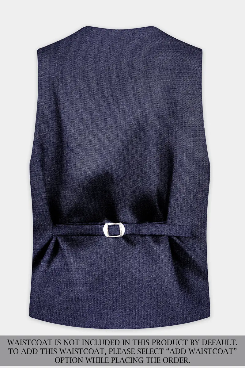 Big Stone Blue Textured Wool Blend Single Breasted Suit 17