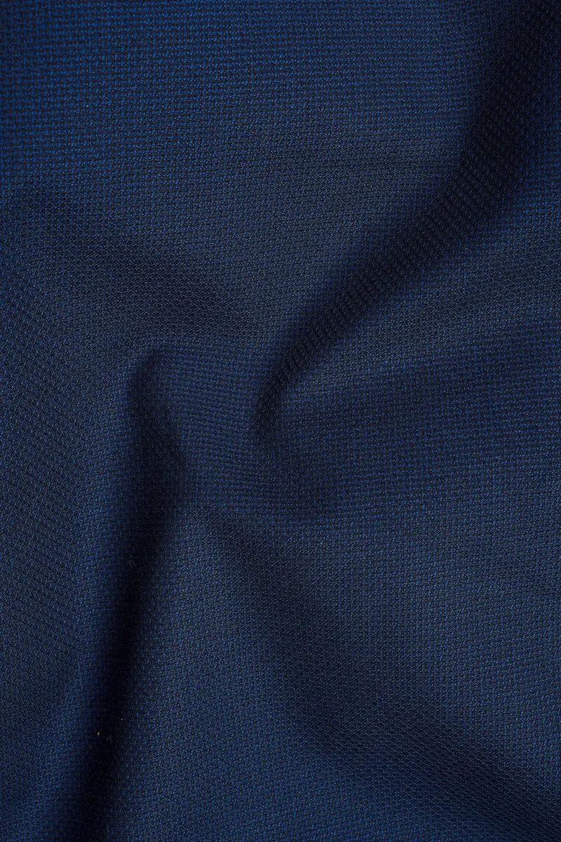 Big Stone Blue Textured Wool Blend Stretchable Waistband Pant 3