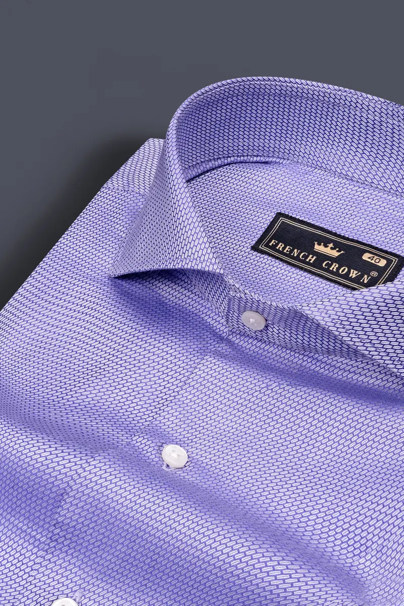 Biloba Purple Dobby Textured Premium Giza Cotton Shirt 1