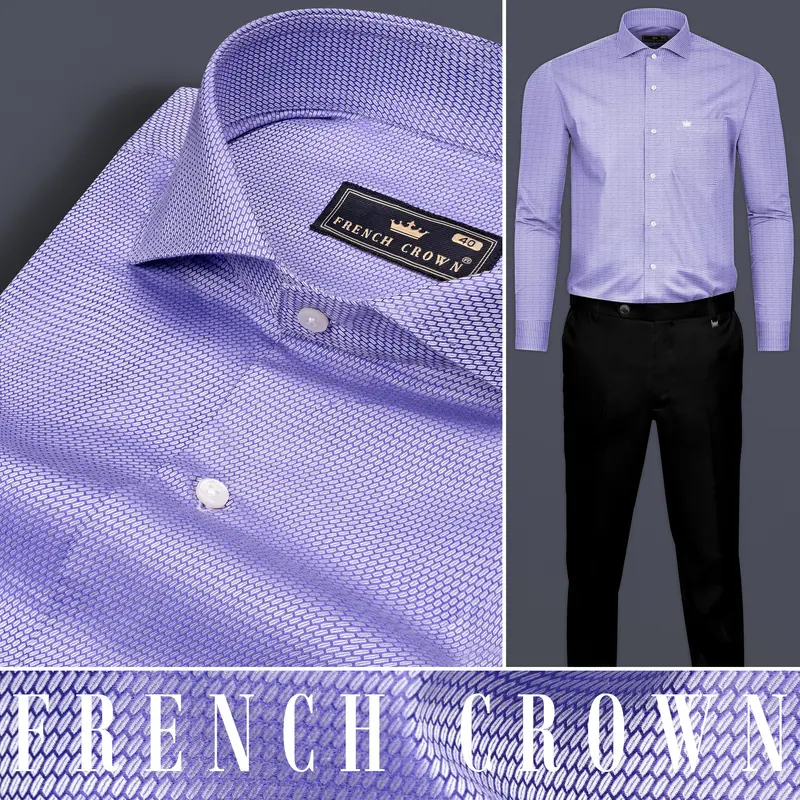 Biloba Purple Dobby Textured Premium Giza Cotton Shirt 10