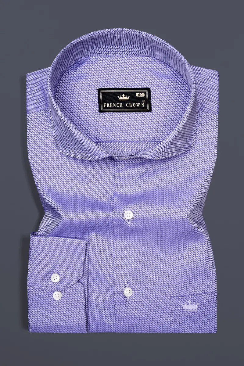 Biloba Purple Dobby Textured Premium Giza Cotton Shirt 3