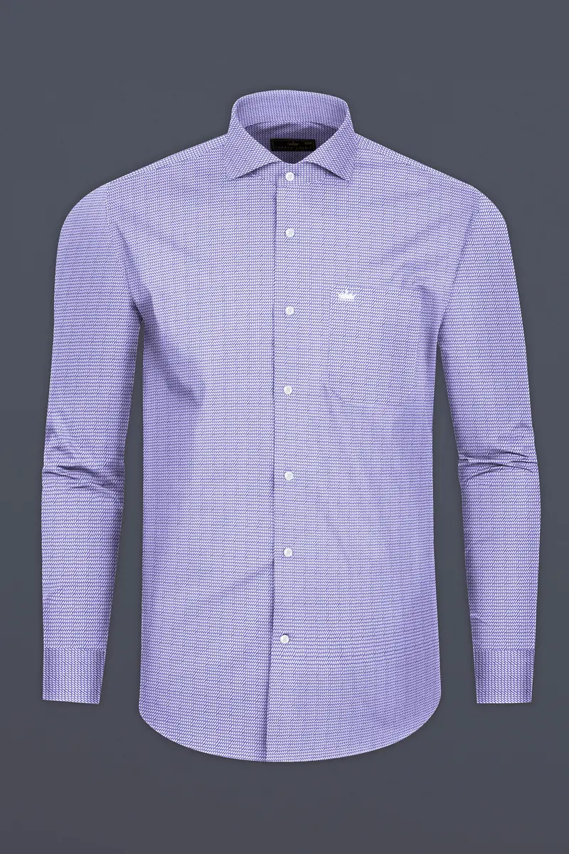 Biloba Purple Dobby Textured Premium Giza Cotton Shirt 4