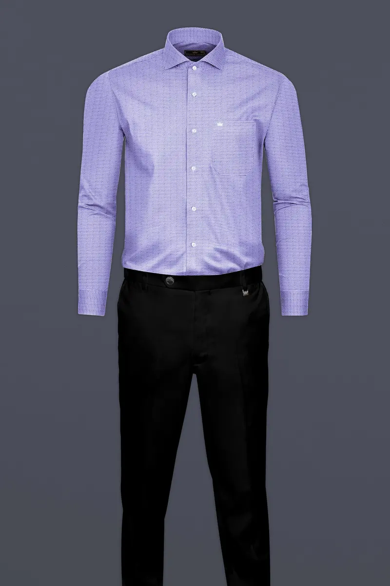 Biloba Purple Dobby Textured Premium Giza Cotton Shirt 6