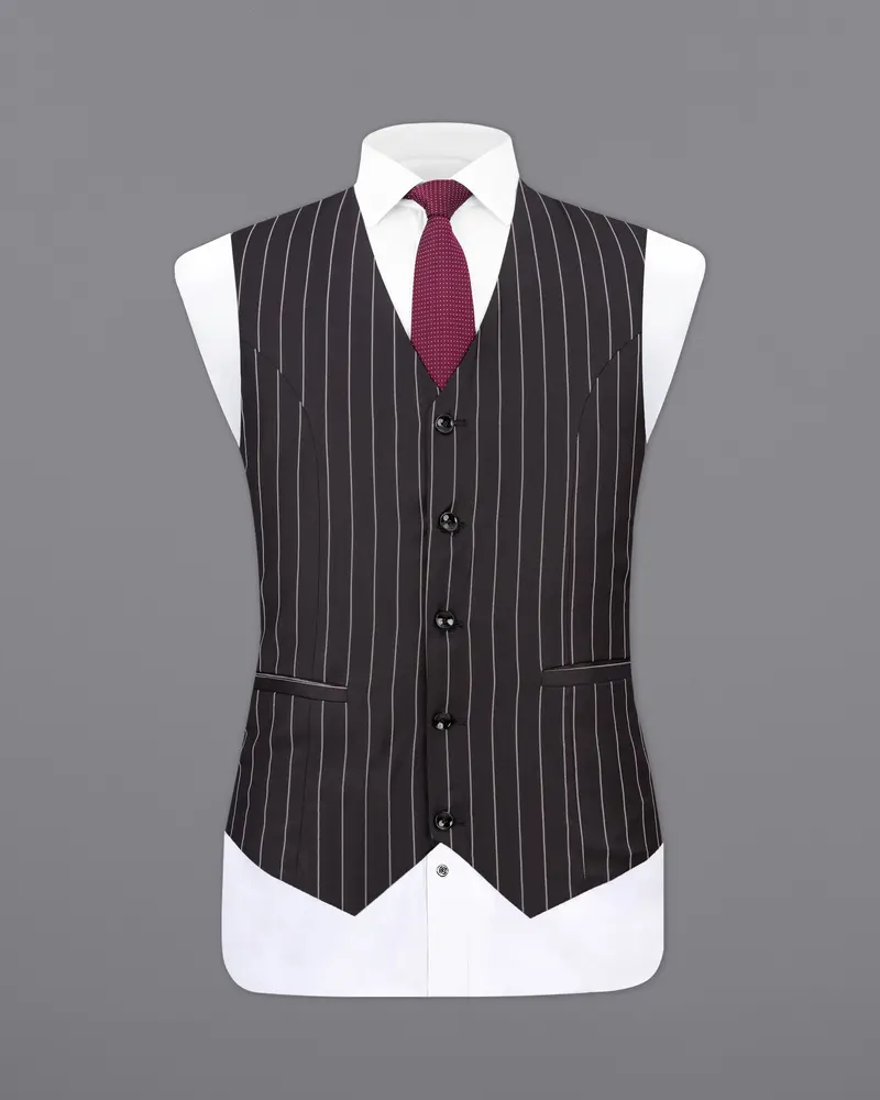 Birch Brown Striped Waistcoat 2
