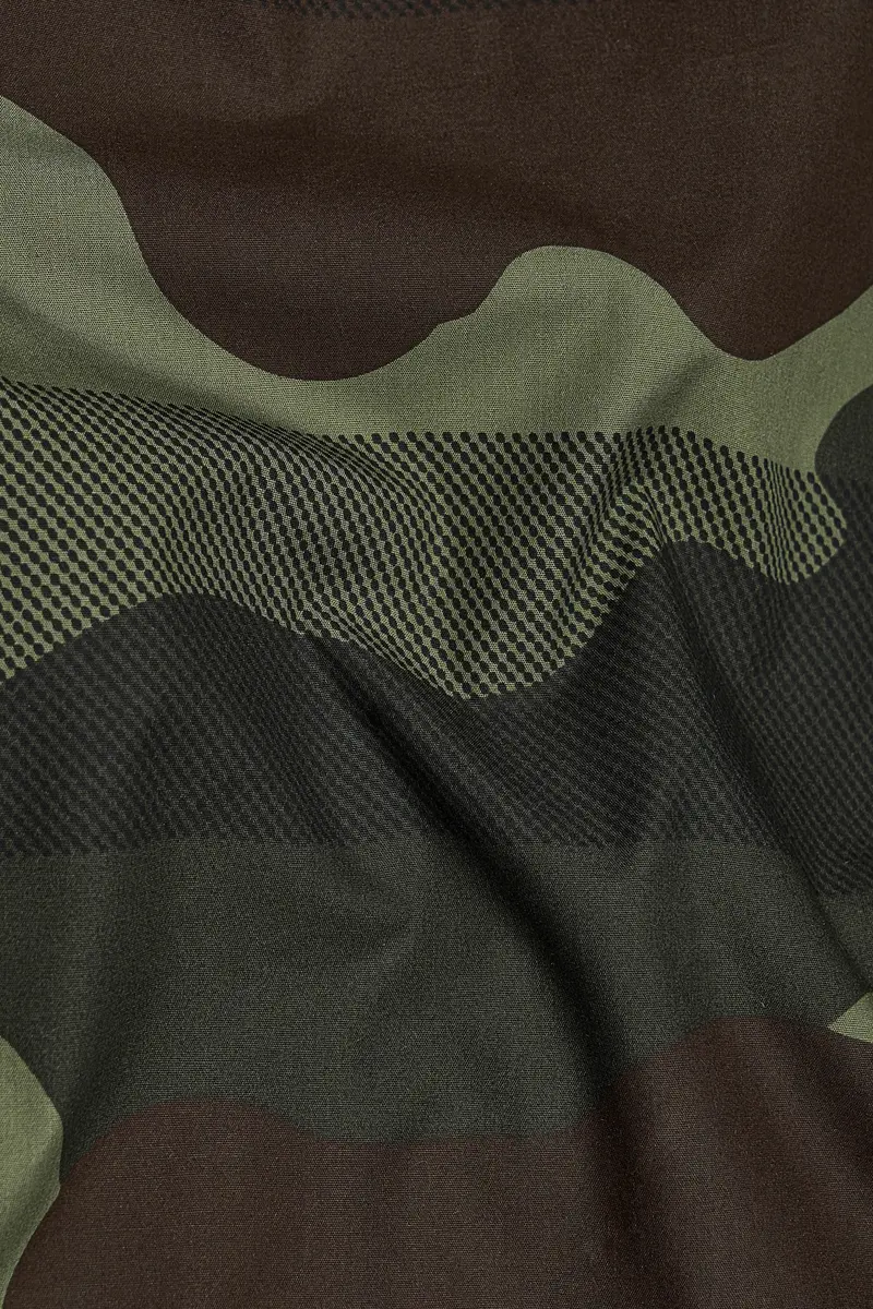 Birch Brown With Iridium Green Camouflage Printed Royal Oxford Shirt 3