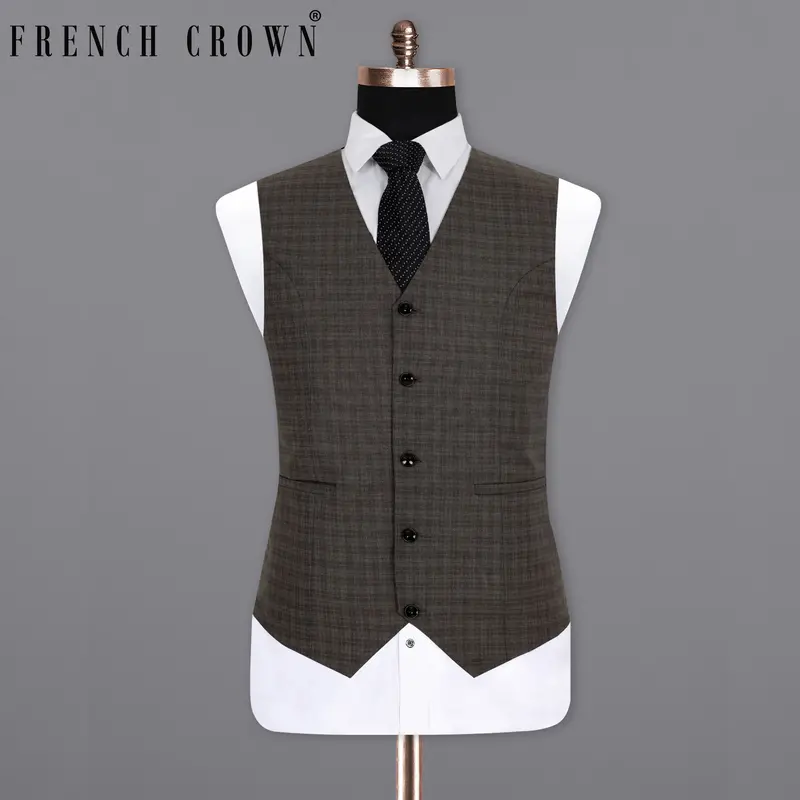 Birch Brown Wool Rich Waistcoat 1