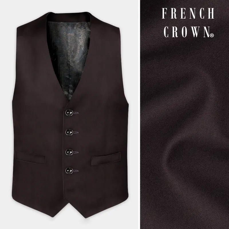 Birch Brown Wool Rich Waistcoat 1