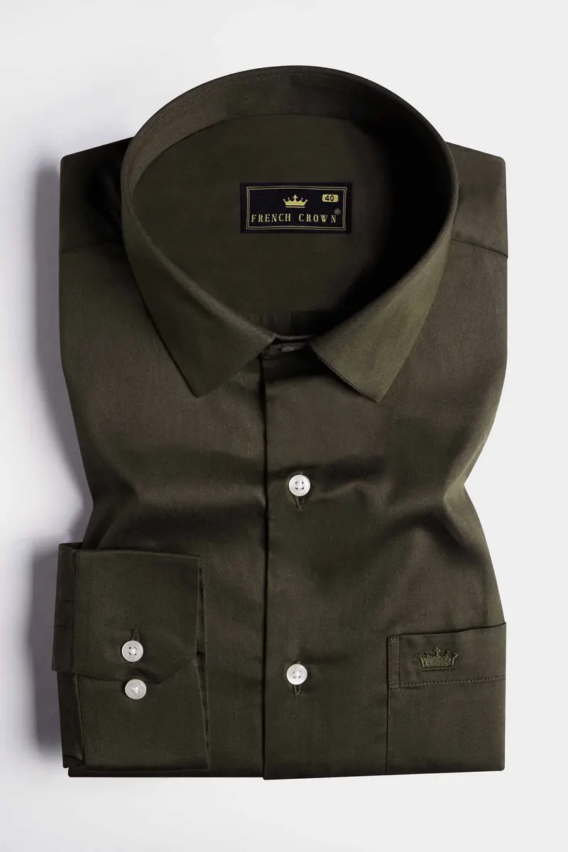 Birch Green Subtle Sheen Super Soft Premium Cotton Shirt 3
