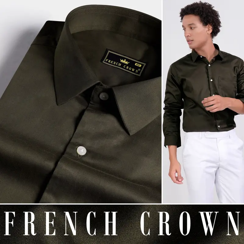 Birch Green Subtle Sheen Super Soft Premium Cotton Shirt 4