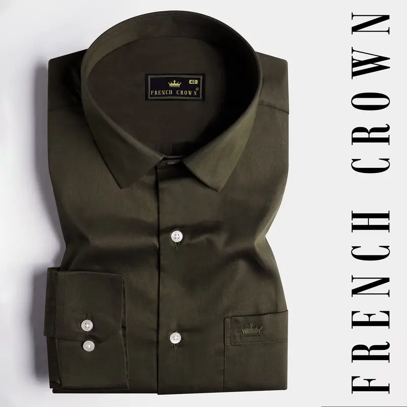 Birch Green Subtle Sheen Super Soft Premium Cotton Shirt 7