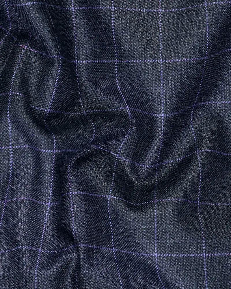 Biscay Blue Windowpane Checked Waistcoat 3