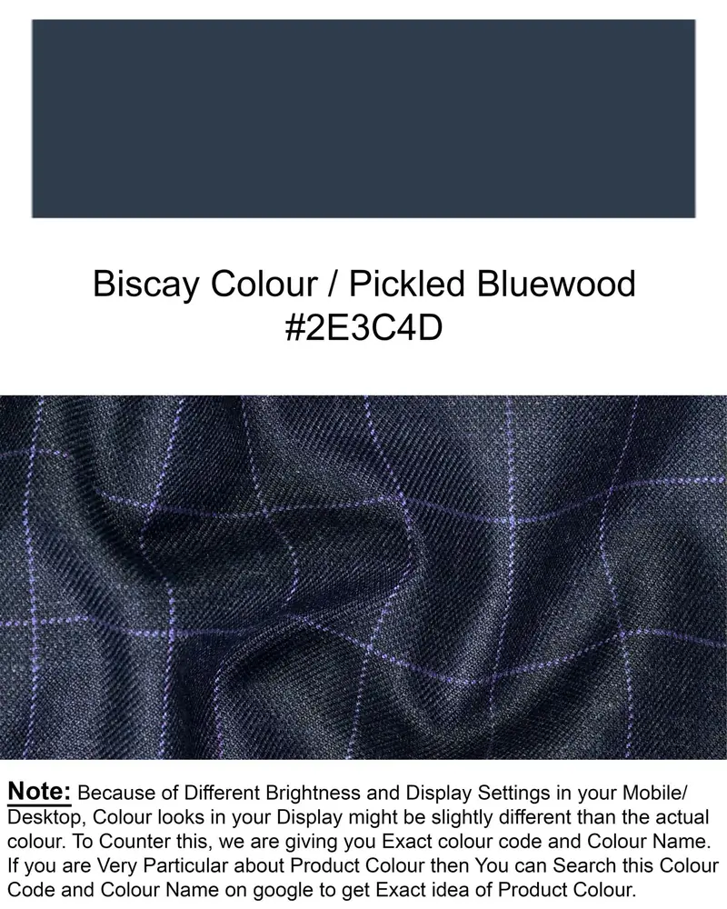 Biscay Blue Windowpane Checked Waistcoat 7