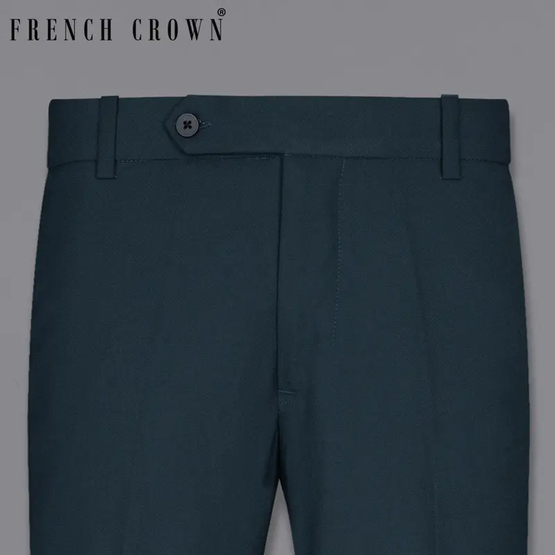 Biscay Blue Wool Rich Pant 1