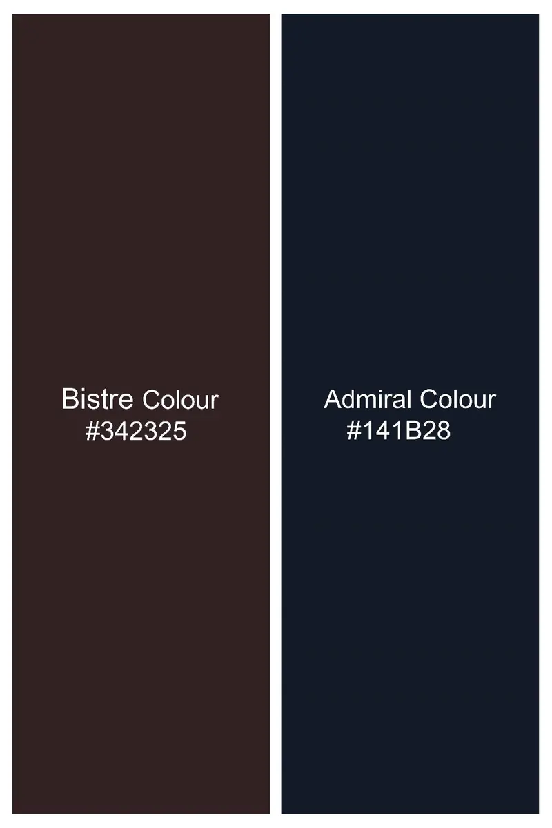 Bistre Brown And Admiral Blue Striped Wool Rich Double Breasted Blazer 7