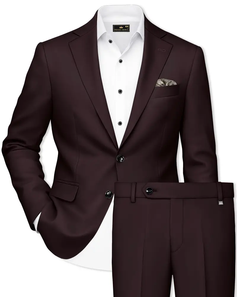 Bistre Brown Single Breasted Suit 1