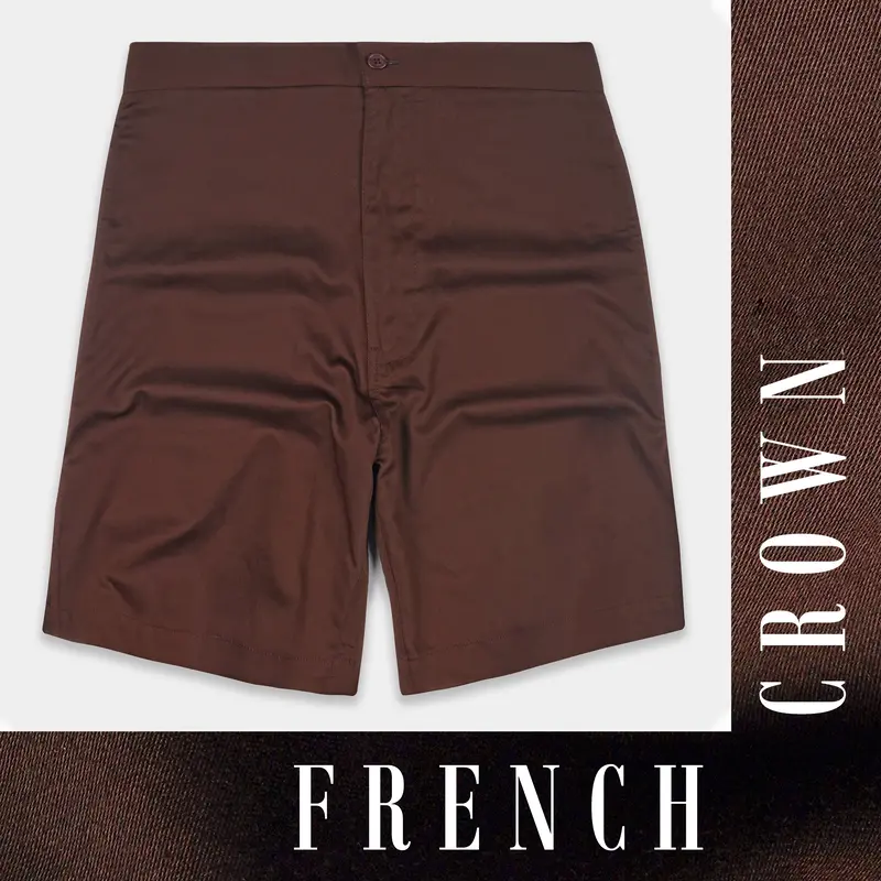 Bistre Brown Subtle Sheen Super Soft Premium Cotton Shorts 1