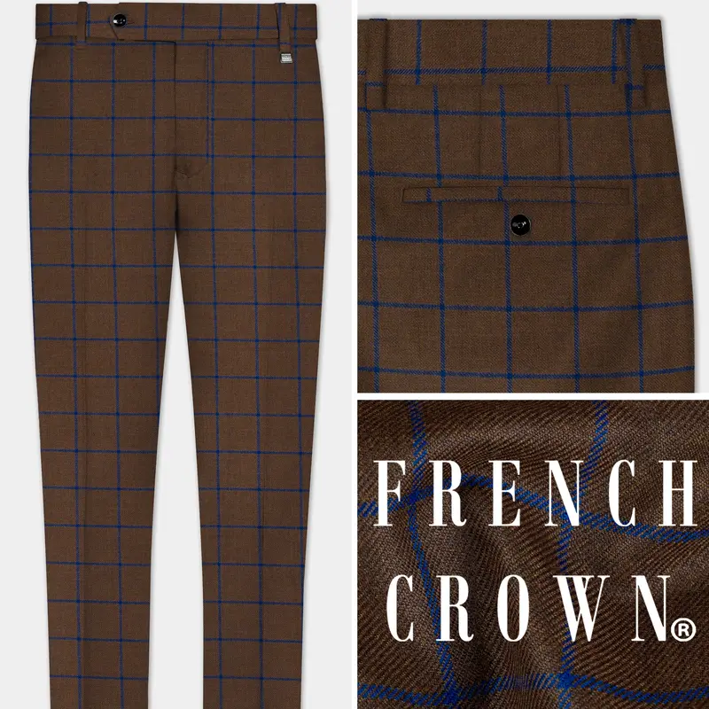 Bistre Brown With Catalina Blue Windowpane Pant 1
