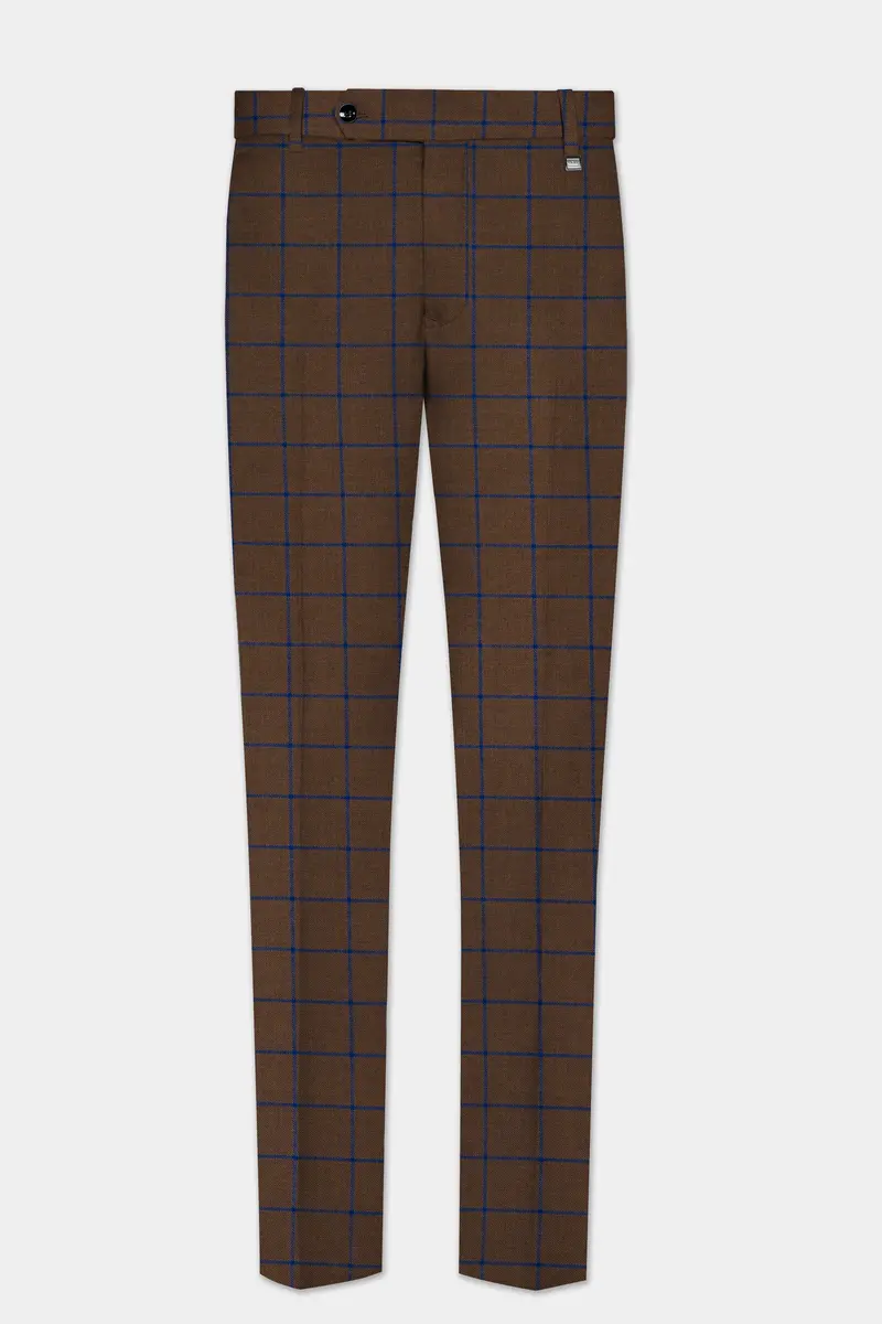 Bistre Brown With Catalina Blue Windowpane Pant 2