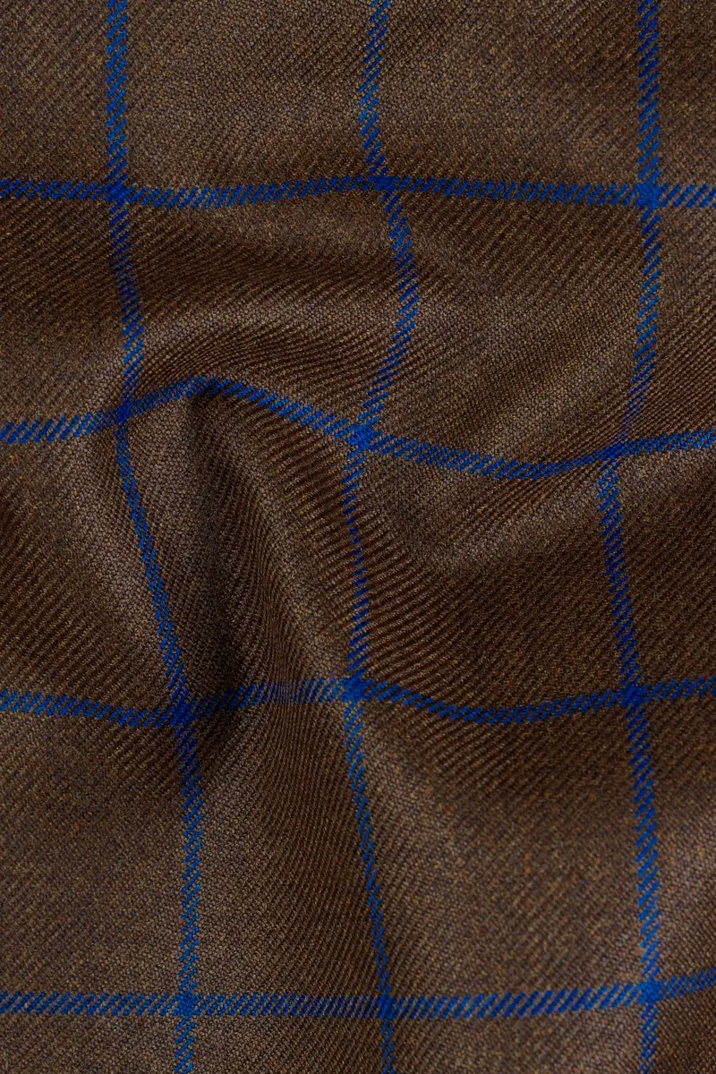 Bistre Brown With Catalina Blue Windowpane Pant 3