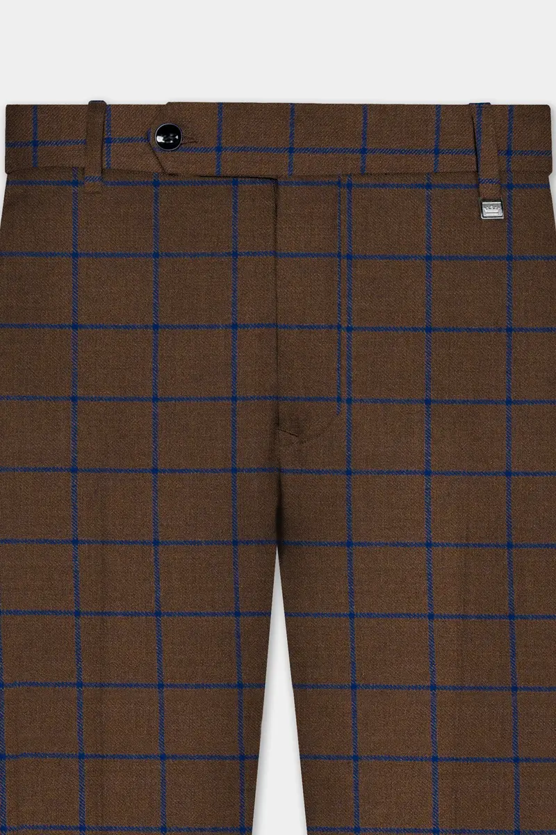 Bistre Brown With Catalina Blue Windowpane Pant 4