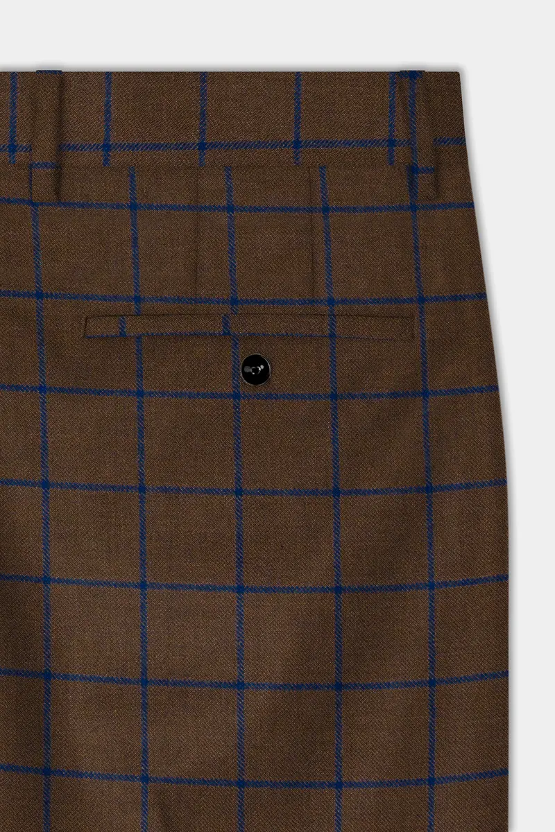 Bistre Brown With Catalina Blue Windowpane Pant 6