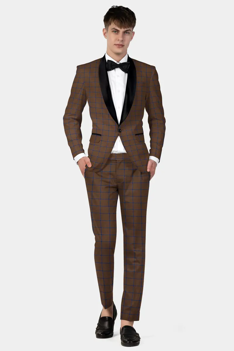 Bistre Brown With Catalina Blue Windowpane Pant 8