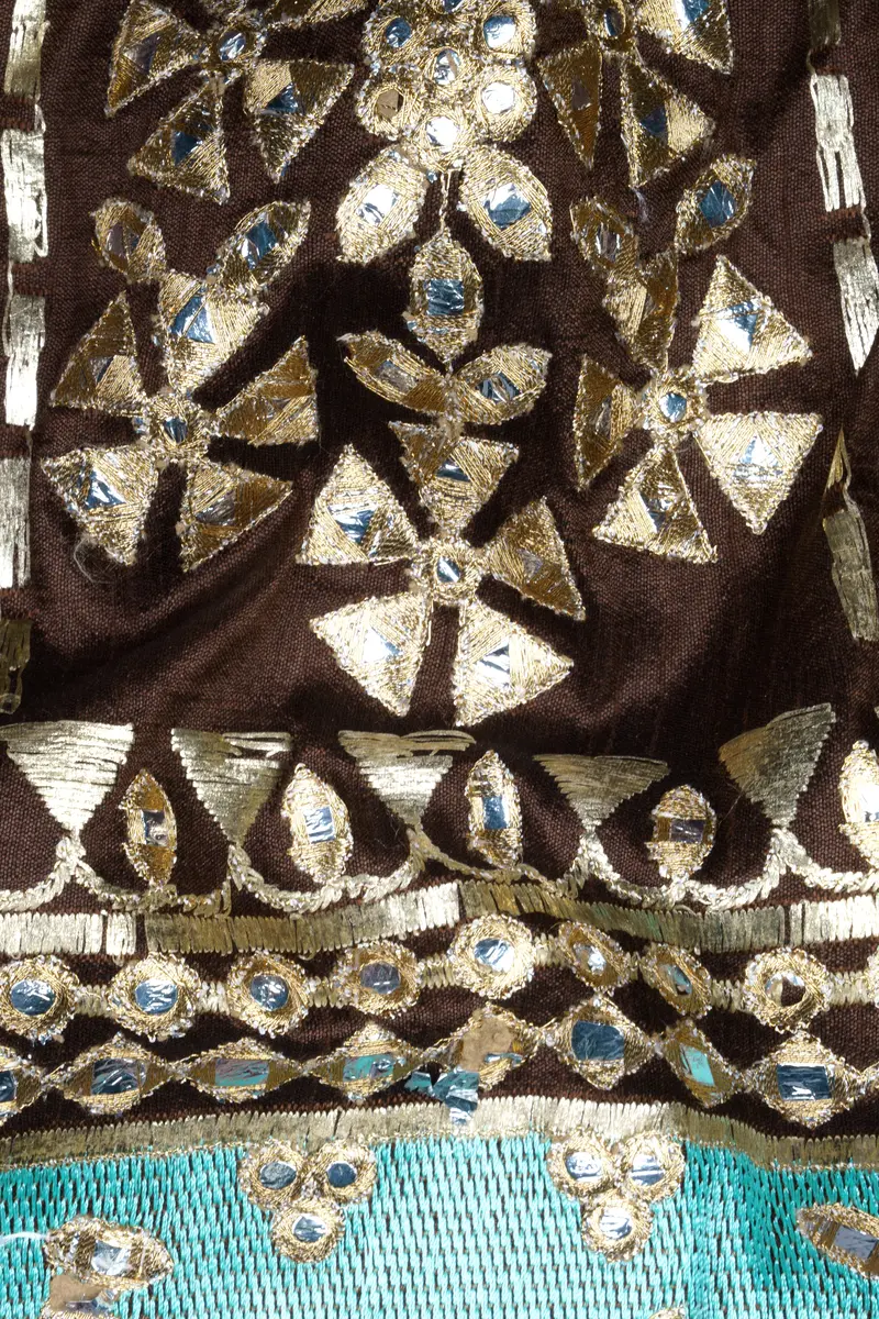 Bistre Brown With Downy Blue And Pink Rajputi Embroidered Bandhgala Jodhpuri 3