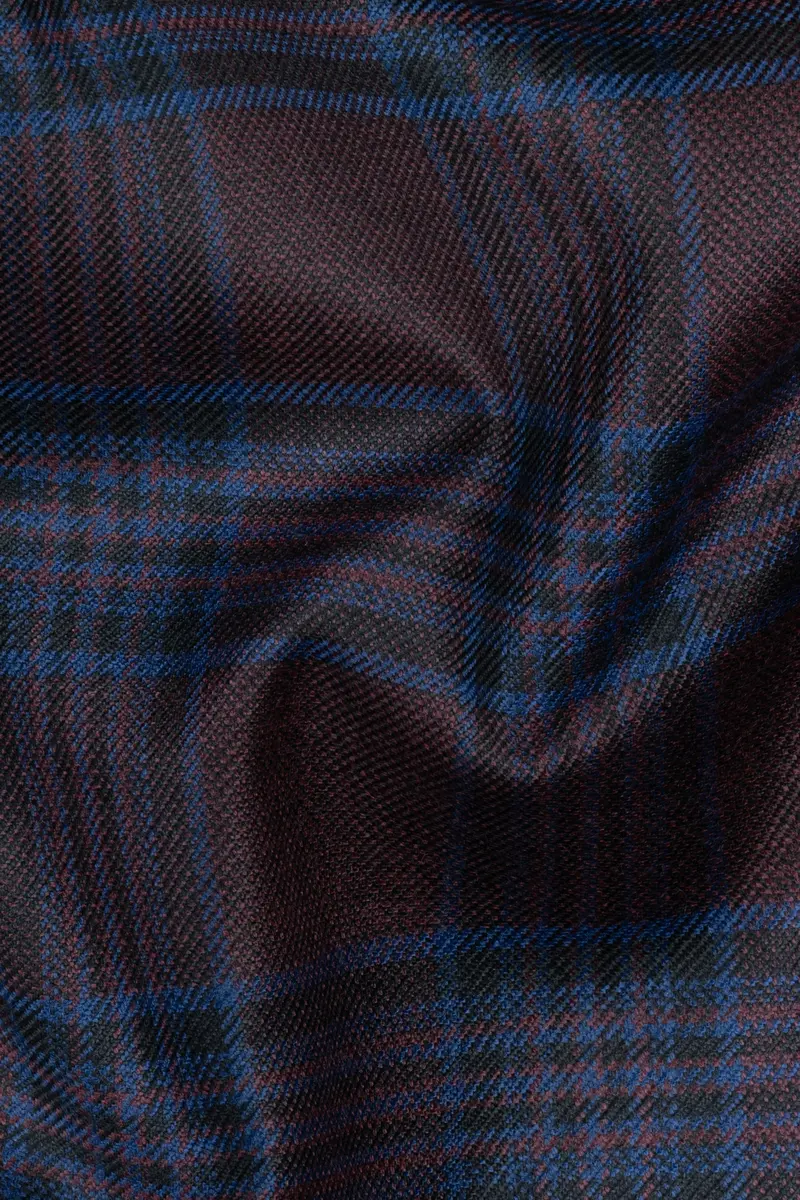 Bistre Brown With Nile Blue Plaid Wool Blend Double Breasted Suit 3