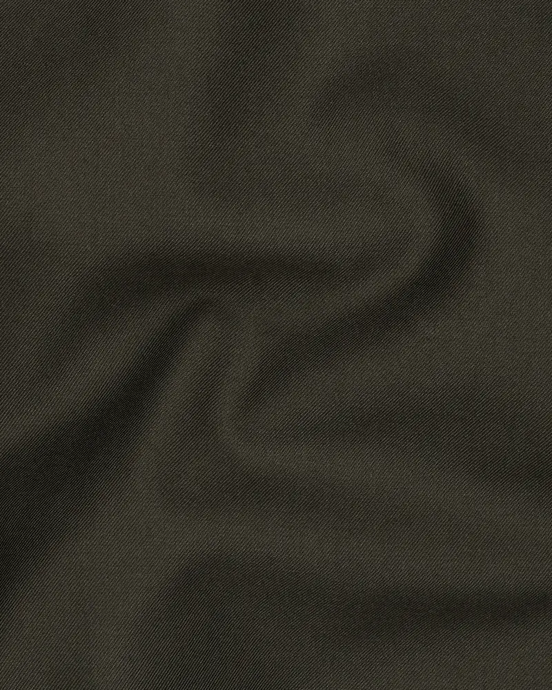 Bistre Green Textured Nehru Jacket 3