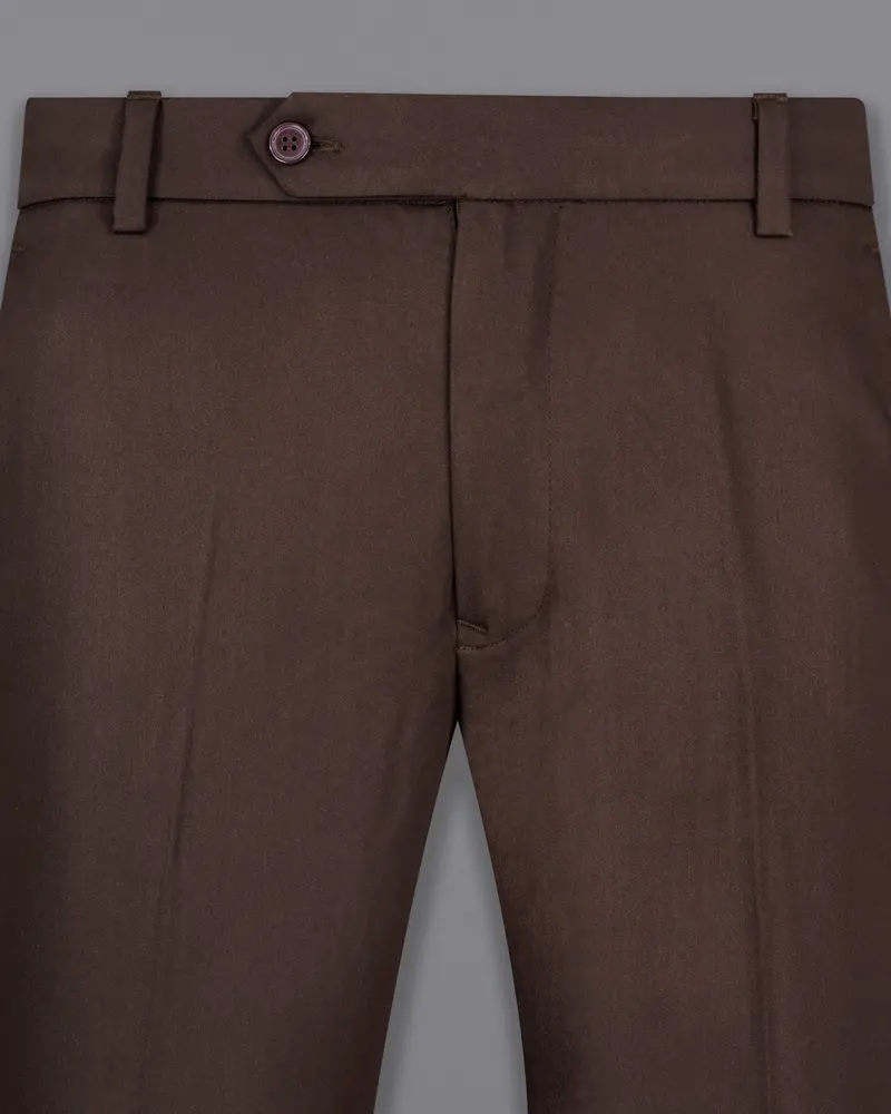 Bistre Solid Brown Pant 2