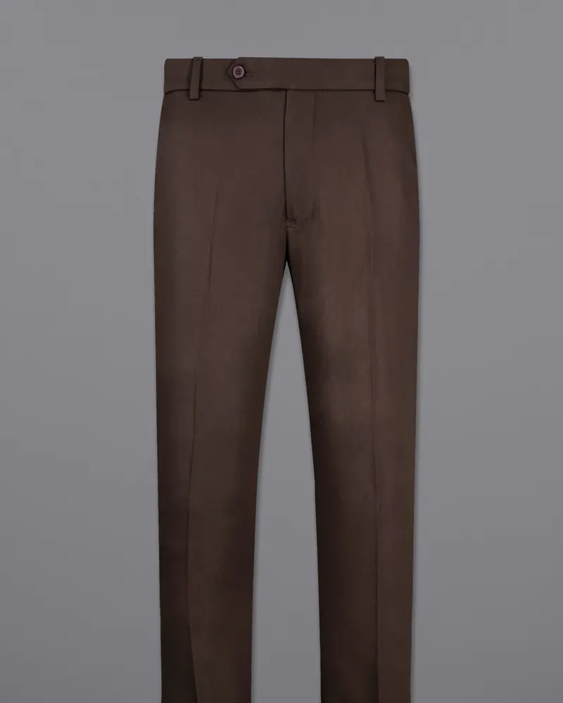 Bistre Solid Brown Pant 4
