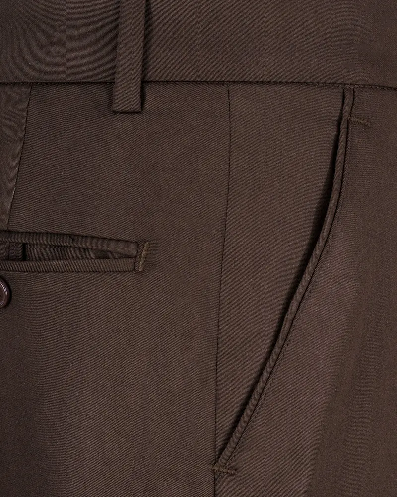 Bistre Solid Brown Pant 5