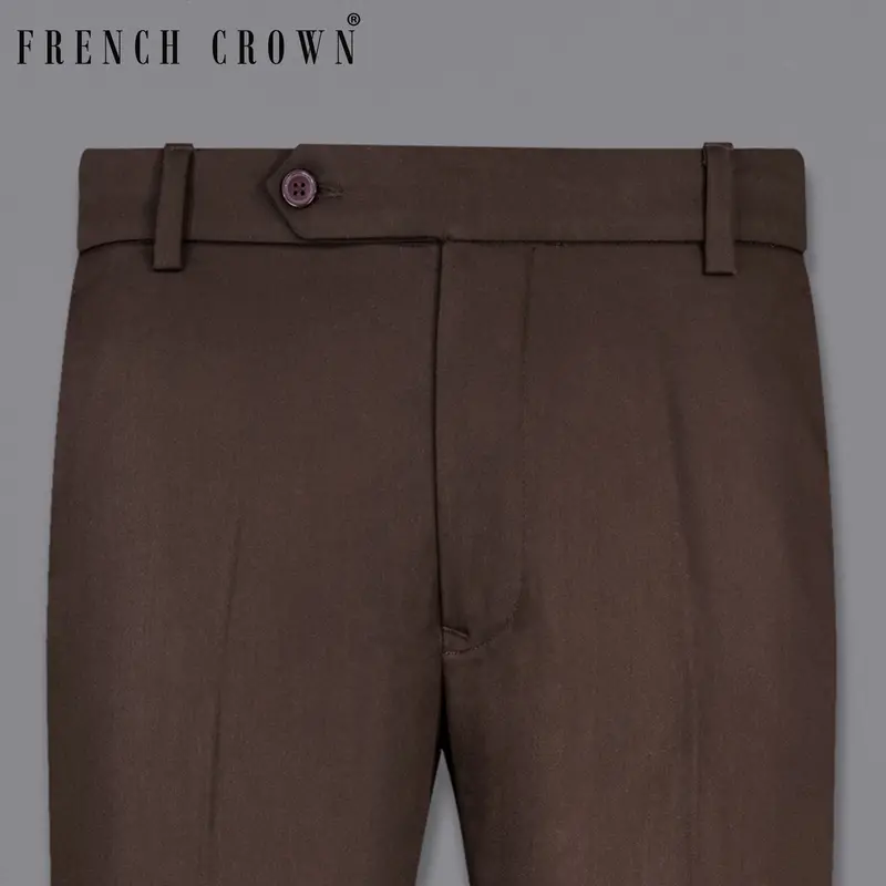 Bistre Solid Brown Pant 6