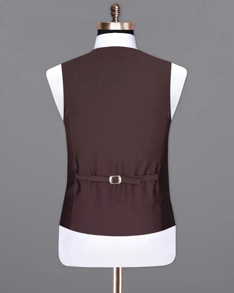 Bistre Wine Solid Waistcoat 6