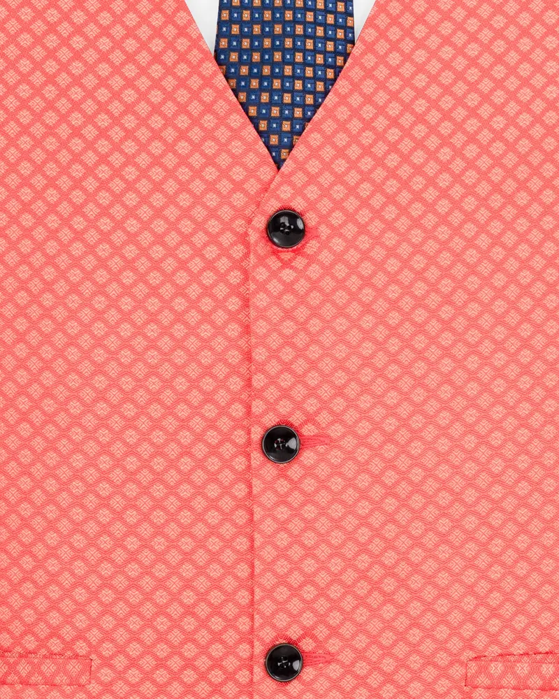 Bittersweet Pink Textured Waistcoat 5