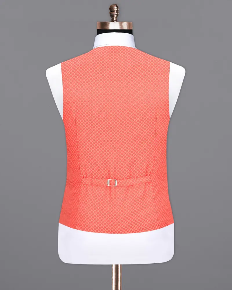 Bittersweet Pink Textured Waistcoat 6