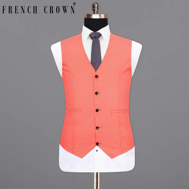 Bittersweet Pink Textured Waistcoat 7